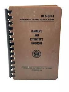 1969 Militare TM 5-333-1 Pianificatori e Stimatori Manuale Tecnico Dipartimento Esercito - Foto 1 di 11