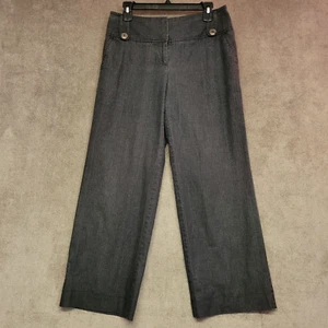 NY New York Clothing Co. Wide Leg Pants Womens 10 Black Shimmer Mid Rise - Picture 1 of 10