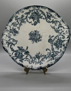 Royal Bonn Rosenguirlande Blue Pedestal Plate Franz Mehlem Germany 9.5” Ceramic - Picture 1 of 9