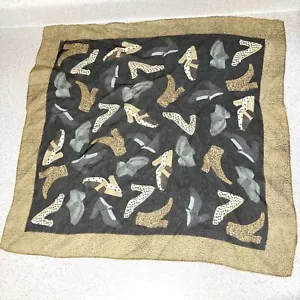 Bufanda de pañuelo estampado de zapato retro transparente moda cuadrado - Imagen 1 de 3