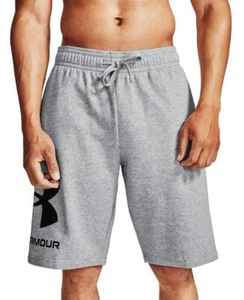 NEW MENS BIG AND TALL UNDER ARMOUR RIVAL FLEECE LOGO GRAY SHORTS SIZE LT - Picture 1 of 1