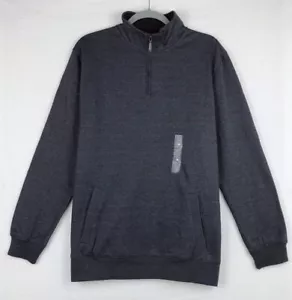 NEW $49.5 Club Room Mens Solid Pullover Sweater 1/4 Zip Mock Neck Grey - Picture 1 of 5