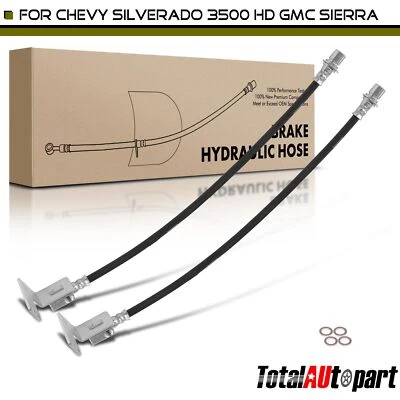 2x Brake Hydraulic Hose for Chevrolet Silverado 3500 HD GMC 2011-2014 Rear Inner - Image 1 of 4