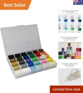 Durable 30-Color Sewing Threads Kit for Effortless Needle Threading and Matching - Picture 1 of 11