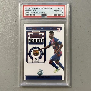 2019-20 Panini Chronicles Contenders Rookie Ticket Red Ansu Fati RC PSA 10 - Picture 1 of 2