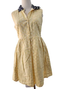 Kinki Gerlinki Retro Chic Dress Size 1 Pastel Yellow Lemon Spotted Cotton - Picture 1 of 10