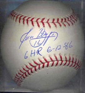 Juan Beniquez 6 HR 6-12-86 Baltimore Orioles handsigniert signiert OML Baseball Echtheitszertifikat - Bild 1 von 1