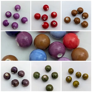 Glazed Ceramic Beads, Round, 12mm, 2mm Holes, Choose Your Colour - Picture 1 of 21