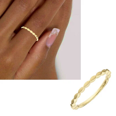 Ring 585 echt Gold Gelbgold  Damen Vorsteckring matt schmal ohne Stein Gr. 50-60 - Bild 1 von 4