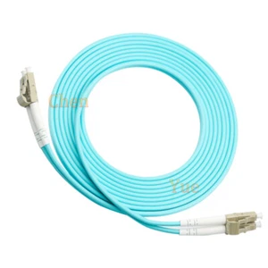 15M LC-LC Multimode MM OM3 10G Duplex DX Glasfaserkabel Patchkabel AQUA - Bild 1 von 4