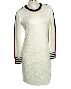 Tommy Hilfiger Women's Striped Sweater Dress Ivory size M - Picture 1 of 6