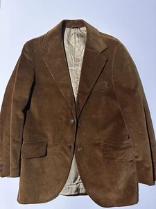 Vintage Men's 60s-70s Rust Brown WR Derby of San Francisco Corduroy Blazer 38/40 - Picture 1 of 10