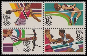 US 2048-2051 2051a Olympic Games Summer 1984 13c block 4 MNH 1983 - Picture 1 of 1