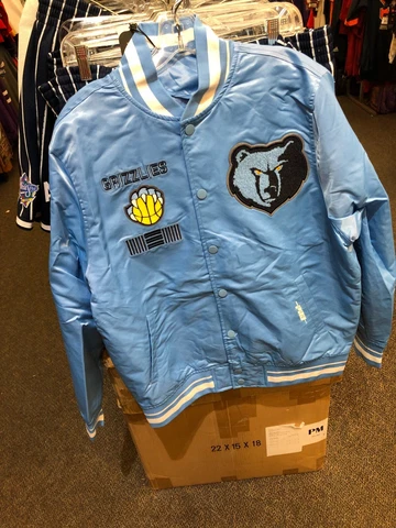 MEMPHIS GRIZILIIES SATIN JACKET  PRO - STANDARD   MENS   BIG LOGO CAROLINA BLUE Cover
