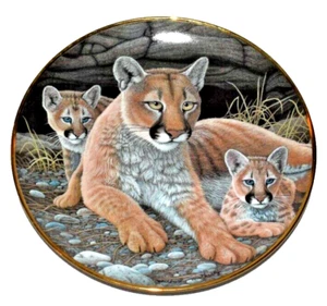 Franklin Mint National Wildlife Federation Plate Mountain Lions - Picture 1 of 2