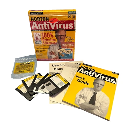 VTG Norton AntiVirus Version 2.0 Windows 1995 - Complete in Box! 3.5 Floppies! - Image 1 of 4