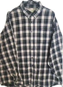 LL Bean Hemd Herren 2XL blau grau kariert 100% Baumwolle XXL Outdoor - Bild 1 von 4