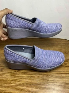 Skechers Air Cooled Memory Foam Keilabsatz grau lila Textil Halbschuhe Größe 8M - Bild 1 von 13