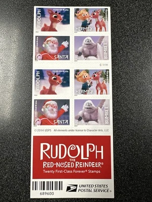 #4946-49 Rudolph The Red Nosed Reindeer  Christmas Forever Stamp Booklets Of 20 - Image 1 of 2