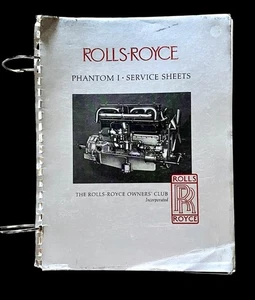 ROLLS ROYCE PHANTOM I ~ Service Sheets ~ 1976 ~ 450 pgs ~ Good Condition - Bild 1 von 5