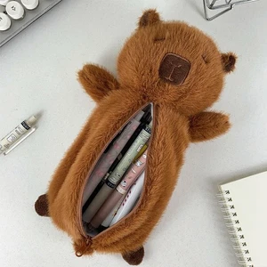 Plush Pencil Case Stuffed Animal Gifts Large Capacity Cartoon School Supplies - Picture 1 of 6