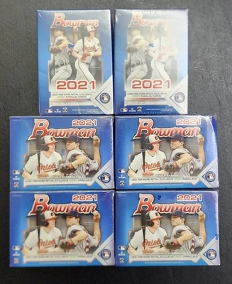 2021 Topps Bowman MLB Baseball Blaster   Factory Sealed Retail Exclusive  Lot x6 - Image 1 of 3