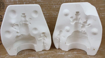 Ceramic Slip Mold 2 Piece Snowman Christmas Decoration Frosty Kids Cast Casting - Image 1 of 4