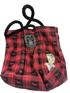 Bolso de Mano Victoria’s Secret ROSA a Cuadros • Cuadros Búfalo • Mango de Cuerda • Lodge - Imagen 1 de 5