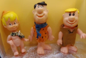 Flintstones Barney Rubble Bam Bam Fred 1970 Puppe Plastik Lot 3 Hanna Barbera - Bild 1 von 8