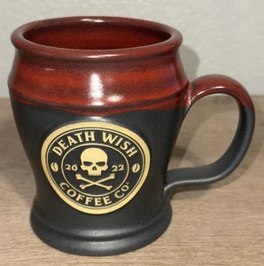 Deneen Pottery Death Wish Coffee 2022 Red/Dark Grey Mug - Picture 1 of 7