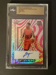 2022 Dalen Terry 1/1 RC Auto Leaf Optichrome Proof Rookie Bulls Mojo Pink - Picture 1 of 1