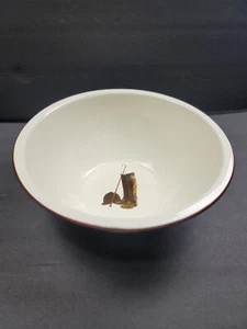Marble Canyon Equestrian W/Hat & Riding Crop 10.5" Round VTG Enamelware Bowl EUC - Picture 1 of 6