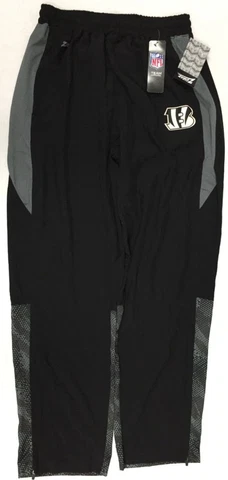 Zubaz Cincinnati Bengals Men's  Zebra Lightweight Jogger Pants BLACK/GRAY MEDIUM Cover