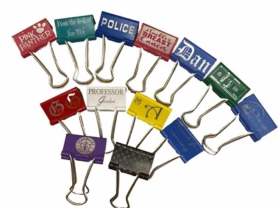 Money clip fold Back Clips Any Text Numbered Letter Or Logo 12pk - Image 1 of 4