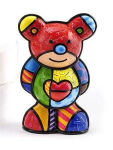 ROMERO BRITTO AZUL TEDDY BEAR FIGURINE 5 inches *** NEW *** - Picture 1 of 8
