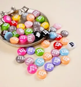 Assorted Resin Faux Candy M&M's, Flatback Chocolate Cabochon Charm For Crafts - Picture 1 of 2
