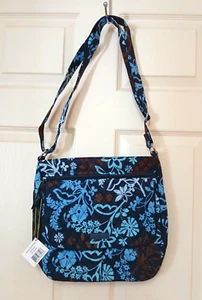 NEW Vera Bradley Double Zip Mailbag Java Floral Crossbody Quilted Purse - Picture 1 of 6