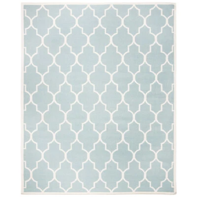 SAFAVIEH Dhurries DHU632C Light Blue / Ivory Rug - Image 1 of 4