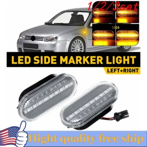 2/4x LED Side Light Clear Lens Sequential Turn Signal For Lamp VW MK4 golf jetta - Picture 1 of 22