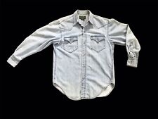 Vintage Ralph Lauren Country Western Mens Shirt Snap Denim Wash Size Medium READ