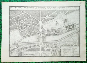 XVIII ème - Dépt 60 - Beau Plan Général de Chantilly par de Fer 41x29 cm de 1704 - Imagen 1 de 2