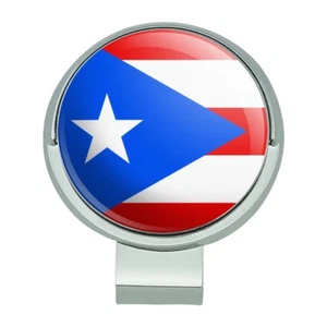 Clip de sombrero de golf con bandera de país de Puerto Rico con marcador magnético de bola - Imagen 1 de 6