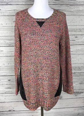 Suéter Xhilaration Mujer Multicolor Imitación Cuero Borde Manga Larga Talla M Foto 1 de 4