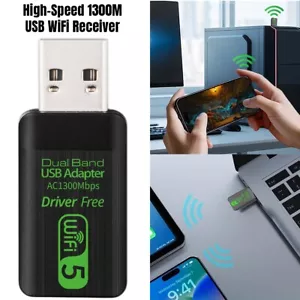 1300Mbps Dual Band USB WiFi Adapter 2.4G/5G Wireless Netzwerk Dongle für PC & - Bild 1 von 12