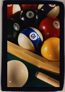 Billiards Pool Billiard Balls Cue Logo Men's Trifold Wallet Grab Closure NEW - Picture 1 of 2