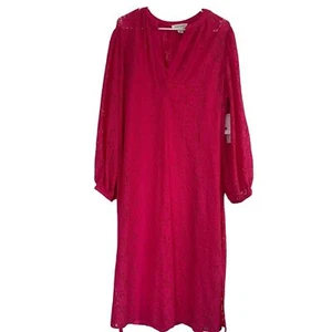 Neu mit Etikett Treasure and Bond langärmliges rosa Rouge Spitze Midikleid mit Slip Größe Large - Bild 1 von 11