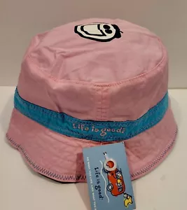 Life Is Good Toddler Girls Pink Beach Summer Hat Size 4-6T NWT