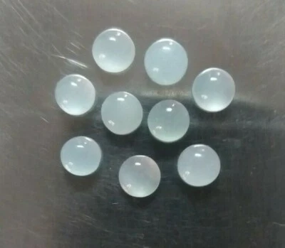 3 MM Round Shape Natural Milky Aquamarine Loose Gemstone Cabochon Wholesale - Image 1 of 3