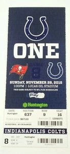 2015 Indianapolis Colts vs Tampa Bay Buccaneers NFL boquilla completa - Imagen 1 de 2