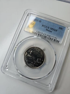 2003 S 25C Clad Maine Quarter PCGS MS65 - Image 1 of 4